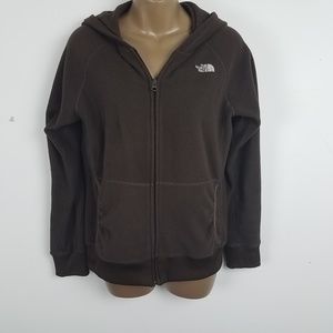 North Face Girl's Full Zip Brown Hoodie XL